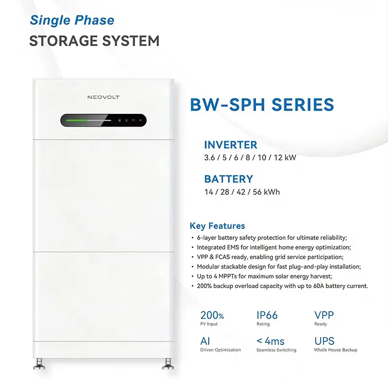 ໂມດູນຫມໍ້ໄຟ LiFePO4 Stackable 7kWh
